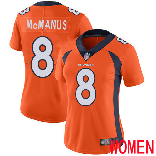 Women Denver Broncos 8 Brandon McManus Orange Team Color Vapor Untouchable Limited Player Football NFL Jersey